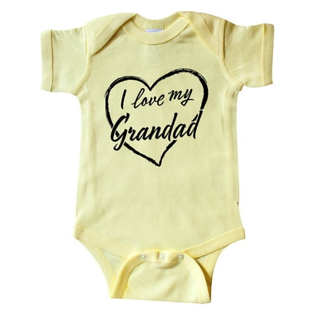 

Inktastic I Love My Grandad in Black Chalk Heart Gift Baby Boy or Baby Girl Bodysuit