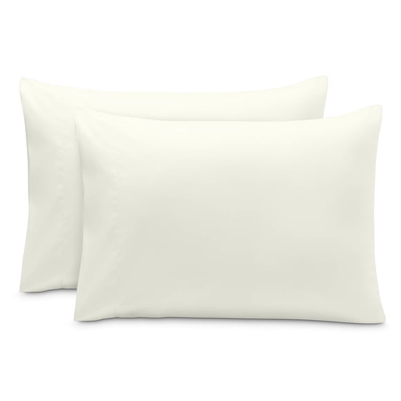 Juego de fundas de almohada Bare Home colección Premium 1800 ultra suave tamaño estándar crema 2 unidades