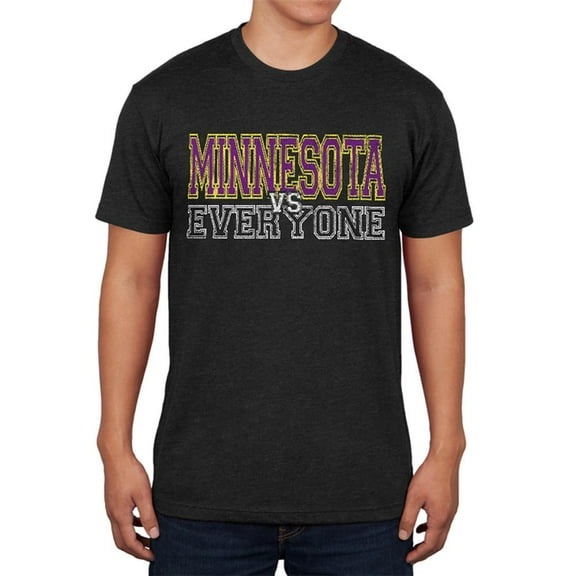 Minnesota VS Everyone Vintage Distressed Mens Soft T Shirt Vintage Black X-LG