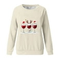 thumbnail image 3 of Women's Christmas Sweatshirts Crewneck Christmas Printed Shirts Loose Long Sleeve Blouses Casual Merry Xmas Sweatshirt Holiday Party Pullover Sweater Tops, 3 of 4