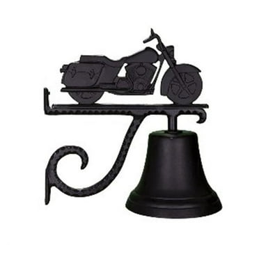 Cast Bell With Satin Black Motorcycle Ornament