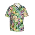 thumbnail image 2 of Hawaiian Shirt For Men, Watercolor Blooming Cactus Mens Button Down Short Sleeve Shirt, Summer Beach Shirts For Men, 2 of 2