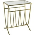 thumbnail image 2 of Spitiko Homes End Table in Gold with Clear Glass and Magazine Holder, 2 of 6