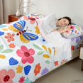 thumbnail image 4 of Manfei Flying Butterflies Queen Sheets 4 Pieces,Spring Garden Queen Sheet Sets,1 Flat Sheet,1 Fitted Sheet and 2 Pillowcases, 4 of 6