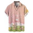thumbnail image 3 of Camisa hawaiana con estampado de dibujos animados en 3D para hombre y mujer, ropa de verano, camisa de playa con conejo para el día de Pascua, regalos para niños, blusas con botones, 3 of 5