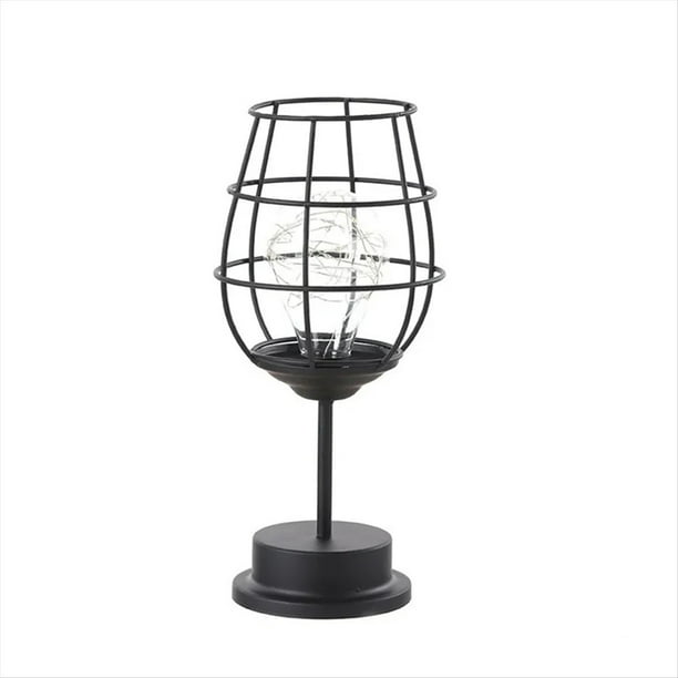 Lámpara de Mesa LED Lámpara de Lectura Luz Dormitorio Lámpara de Noche Iluminación de Escritorio Sala de Estar Retro Hierro Decoración del Hogar,A