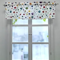 ZUNLPDGH Kitchen Valances for Window, Color Polka Dot Light Filtering Rod Pocket Valance Curtain 54x18in