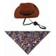 thumbnail image 3 of Conjunto de sombrero para mascotas, toalla triangular vintage, accesorios para mascotas, sombrero de vaquero occidental para perros y gatos, 3 of 5