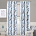 thumbnail image 1 of DriftAway Cortinas opacas completas en azul y blanco para sala de estar, dormitorio, cocina, 108 pulgadas de largo, cortinas de ventana con ojales en la parte superior de flores botánicas, 2 paneles, 1 of 1