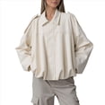 thumbnail image 1 of Chaqueta de Gamuza Sintética para Mujer, Abrigo Informal Holgado de Larga con Solapa y Estilo Urbano A . Crema L, 1 of 9
