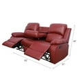 thumbnail image 2 of Ainehome Red Leather Reclining Sofa + Loveseat Set Living Room Recliner Set, 2 of 7