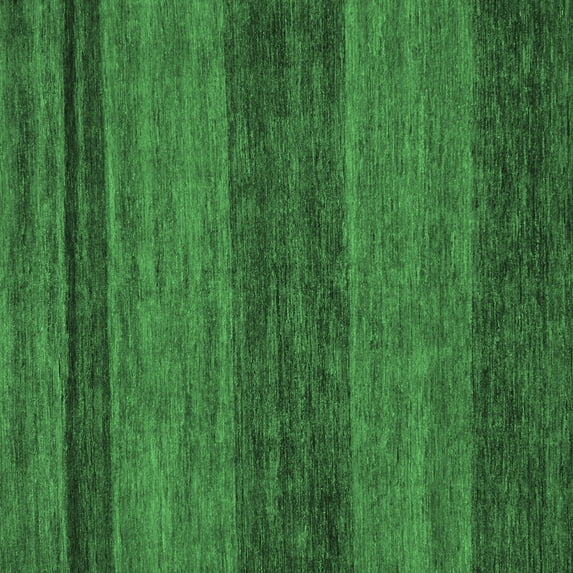 Ahgly Company Indoor Square Abstract Emerald Green Modern Area Rugs, 7' Square