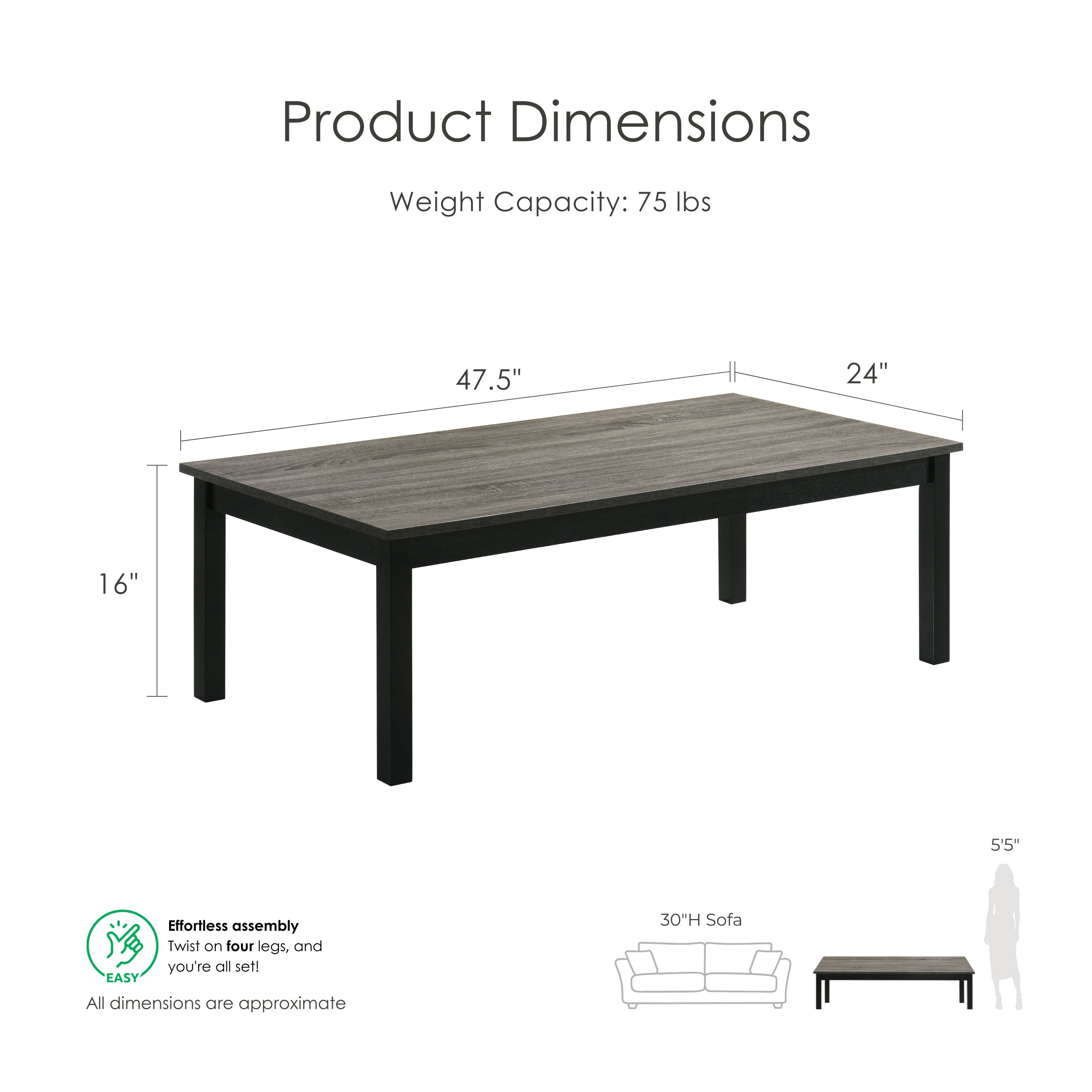 Furniture of America Versi Modern 3-Piece Coffee Table Set, Gray
