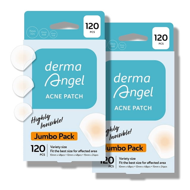 Parches para espinillas DERMA ANGEL invisibles para acné quístico, 240 unidades