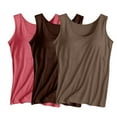 thumbnail image 2 of Aloohaidyvio 3 Packs Women's Summer Basic Built in Bra Tank Tops 2024 Round Neck Soft Casual Loose Sleeveless Shirts, 2 of 3