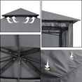 thumbnail image 3 of GHG-1111DPNT-Khaki ABCCANOPY Patio Outdoor Gazebo for Double Roof Soft Canopy Dark Gray 10ftx12ft, 3 of 5