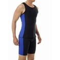 thumbnail image 2 of Underworks Men Sleeveless Gynecomastia Compression Performance Swim Top Black/Blue Medium, 2 of 3