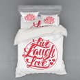 thumbnail image 2 of Ambesonne Live Laugh Love Bedding Set 3 Pcs, Retro Stamp, Twin XL, Coconut Red, 2 of 3