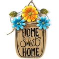 thumbnail image 1 of Home Sweet Home Sign Rustic Wood Wall Hanging Plaque Sign Flower Welcome Sign for Front Door Decorative Hanging Sign Home Porch Decoration, 1 of 5