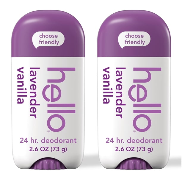 Desodorante hello Lavender, vainilla, libre de aluminio, 75 ml, paquete de 2