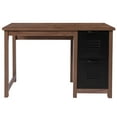 thumbnail image 6 of Emma + Oliver Crosscut Oak Wood Grain Finish Computer Desk with Metal Drawers, 6 of 6