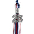 thumbnail image 3 of Endea Graduation Royal Blue/Red/White Mixed Color Graduation Tassel with Silver Date Drop, 3 of 10