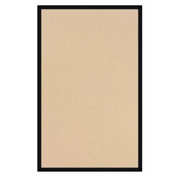 Riverbay Furniture Machine Tufted Wool 8'9"x12' Rug in Natural and Black Leather
