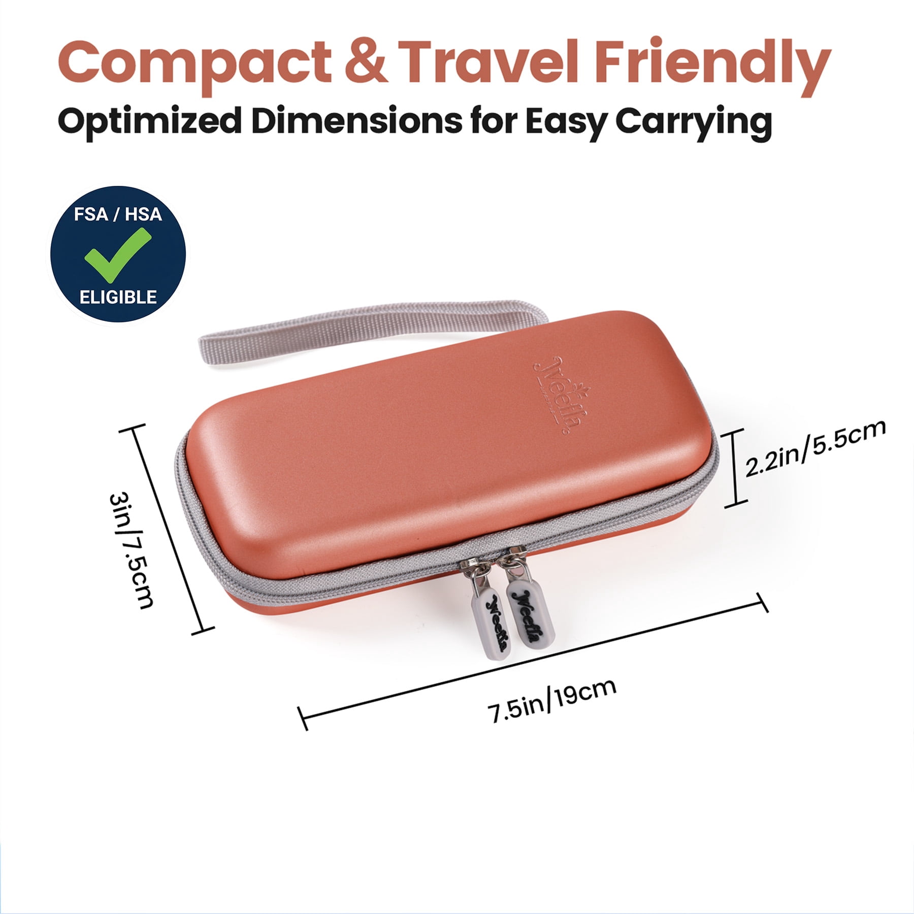 weefla Custom-Fit Insulated Cooler Travel Case for 1 Zepbound or Mounjaro Injector Pen, TSA Approved Cold Pack, Hard Shell & Easy to Clean, Compact Syringe Box Holder for Trip (Blue, Single)
