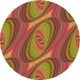 thumbnail image 1 of Ahgly Tapis Rond Lavable en Machine Intérieur Transitionnel Rouge Lave, 5 Pieds Rond, 1 of 7