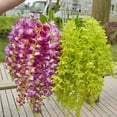 thumbnail image 6 of Morttic 1x Artificial Lilac Flower Vine Fake Wisteria Silk Flower for Wedding Party Decor Home Wall Hanging Decoration (Red), 6 of 7