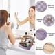 thumbnail image 3 of Pu Leather Waterproof Makeup Bag with Handle and Divider Trendy Makeup Bag Portable Travel Storage Large Makeup Bag (Purple), 3 of 5