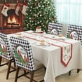 thumbnail image 4 of Merry Christmas Chair Covers Set of 1 Red Bird Berry Green Leaf Black Plaid Chair Back Covers Stretch Removable Washable Slipcovers Protector for Dining Room Kitchen Party Decor, 4 of 5