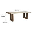 thumbnail image 5 of 94 Inch Modern Dining Table with Concrete Laminate Top, Brown U Legs, White, 5 of 5