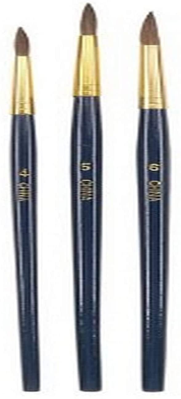 Darice Camel Hair Artist Brush Set, Size 4, 5 and 6