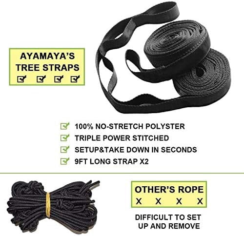 AyamayaKids Camping Hammocks, Small Camping Hammock for Boys Girls, Heavy Duty Durable Outdoor Hammocks Support 500Lbs