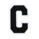 thumbnail image 1 of Parches de letras de chenille de 4", parches de iniciales de chenille negra A-Z (letra C), 1 of 6