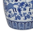 thumbnail image 4 of Benjara BM310024 15 in. Gloomy Ceramic Frame Blue & White Floral Print Decorative Jar, 4 of 5