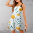 thumbnail image 3 of Watercolor Oranges Leafy Pattern Background Slip Dress Dress Summer Elegant Women's Dress Women's Clothing, 3 of 6