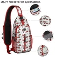thumbnail image 2 of Sling Backpack,Red Christmas Farm and Truck Pattern Crossbody Bag with Water Bottle Holder,Waterproof Sling Bag for Men/Women with Chest Phone Holder for Hiking,Travel, 2 of 6