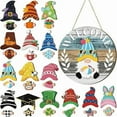 thumbnail image 1 of Adornos navideños, adornos navideños, regalos navideños, adornos de madera intercambiables para festivales, adornos de madera para Navidad y Halloween, letrero de enano., 1 of 1