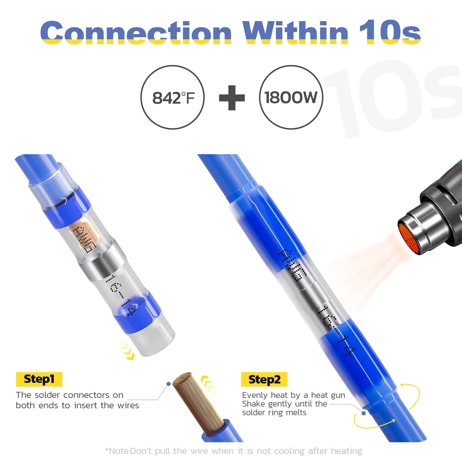 1000PCS Heat Shrink Butt Connectors 16-14 AWG - Waterproof, Insulated Wire Splice Terminals For Automotive, Marine