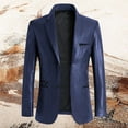 thumbnail image 2 of Fgnfyis Suit Jacket for Men Mens Jacket Suit Fashion Trend Casual Textured Leather Jacket Outerwear for Stylish Jackets for Men Blue XXXXXXL, 2 of 5