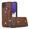 thumbnail image 1 of Wallet Case for Samsung Galaxy A22 5G,TECH CIRCLE Soft PU Leather Credit Card Holder Wristband Shockproof Protective Case For Samsung Galaxy A22 5G,Brown, 1 of 7