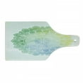 thumbnail image 1 of Lotus Cutting Board, Boho Mandala in Soft Tones Watercolor Traditional Art, Decorative Tempered Glass Cutting and Serving Board, Wine Bottle Shape, Jade Green Pale Blue, by Ambesonne, 1 of 1
