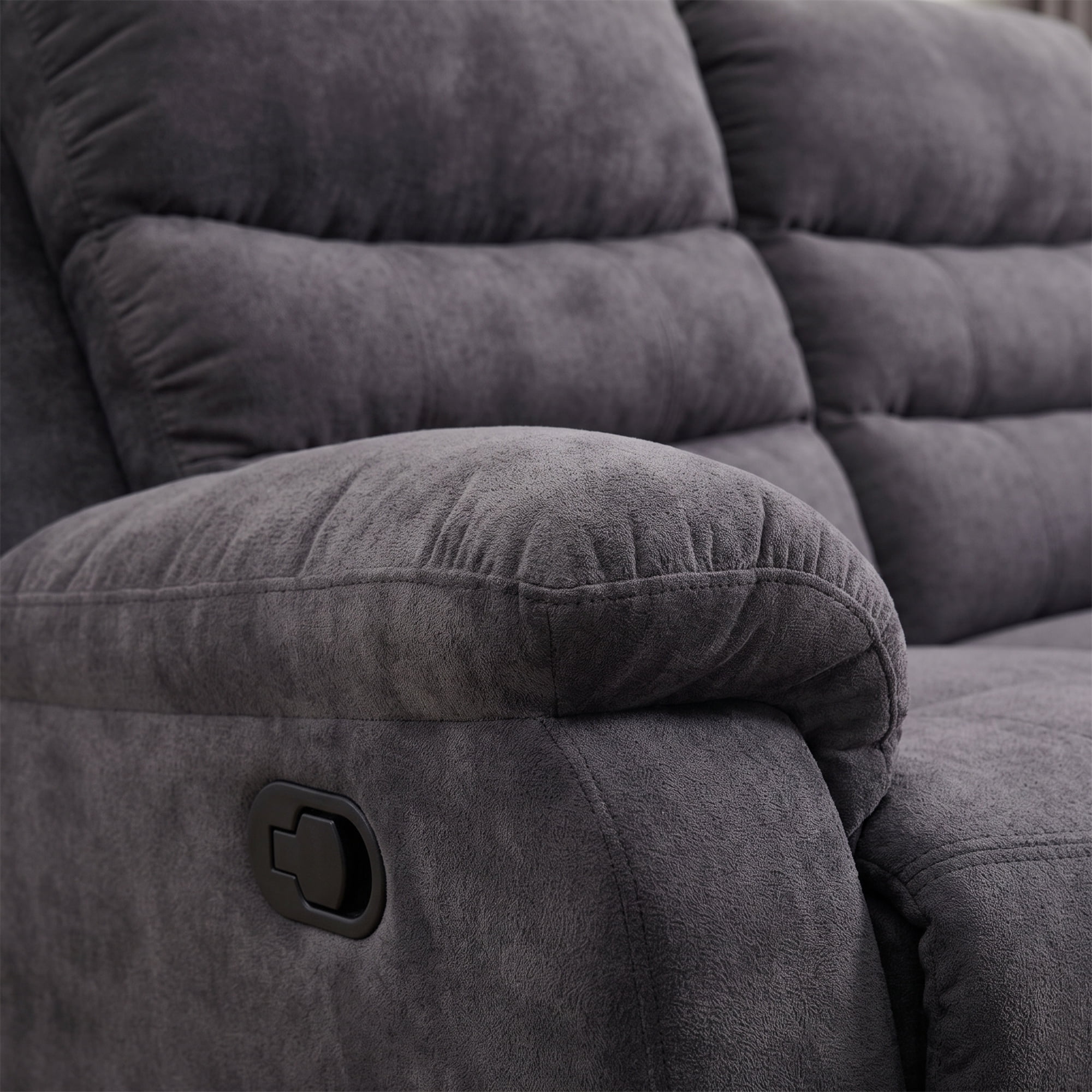 80" Manual Reclining 3-Seat Sofa Couch for Living Room, Gray