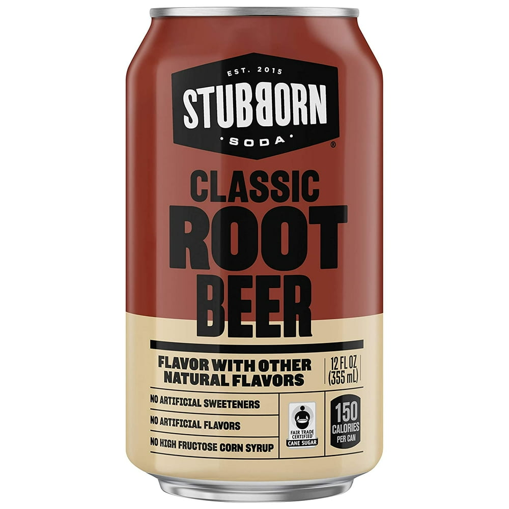 (12 Cans) Stubborn Classic Root Beer, 12 fl oz