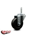 thumbnail image 2 of 3.5 Inch Soft Rubber Wheel Swivel 3/4 Inch Threaded Stem Caster Service Caster, 2 of 2