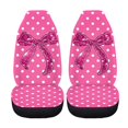 thumbnail image 4 of XYZCANDO Pink Bow Car Seat Covers for Women, White Dots Front Seat Protectors, Stylish Auto Interior Decor Accessories, 4 of 7