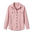 thumbnail image 6 of IUYRTFE Women's Corduroy Blazer Jacket Long Sleeve Lapel Collar Casual Work Coat with Pockets, 6 of 8