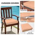 thumbnail image 3 of Outdoor Patio Cushion Covers 4 Pack Peach Pink Patio Chair Cushion Covers with Ties and Zipper Solid Color Waterproof Outdoor Seat Cushion Covers for Patio Furniture 24"x24", 3 of 9